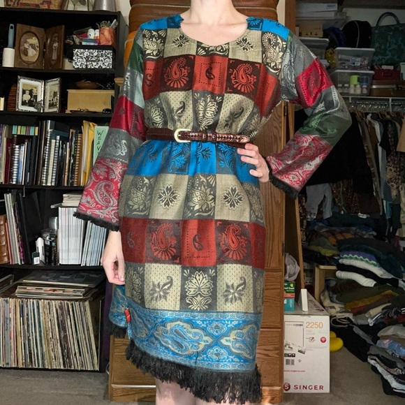 90s Krishaa Indian Kashmiri Tunic Dress Size XL - Picture 5 of 16